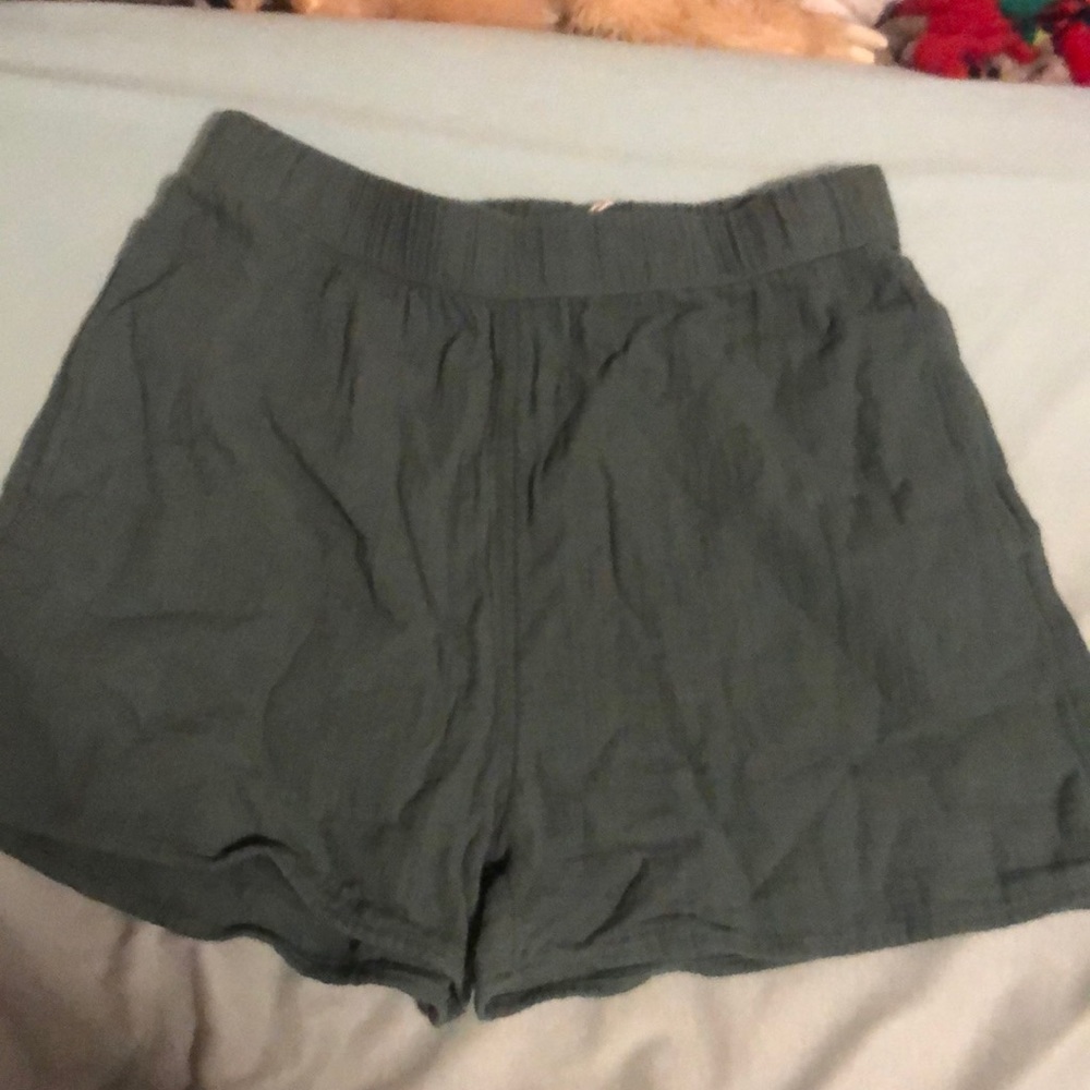 Green Cotton Shorts